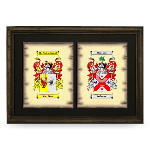 Double Coat of Arms Framed - Brown